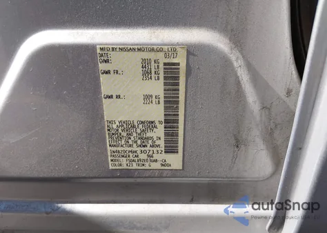 2017 Nissan Leaf S z USA, uszkodzony, nr VIN 1N4BZ0CP6HC307132